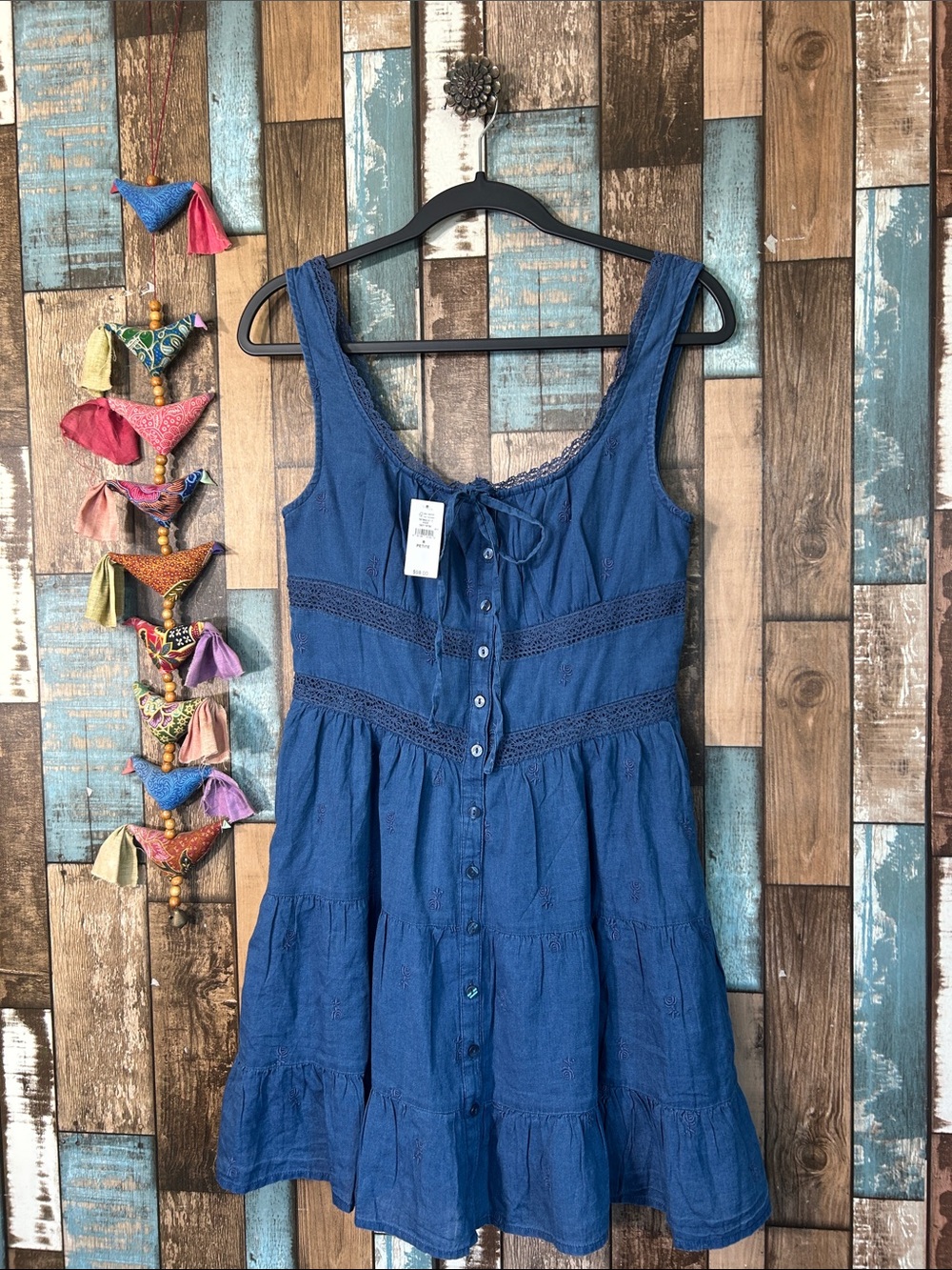 GAP Blue Tiered Button-Front Dress